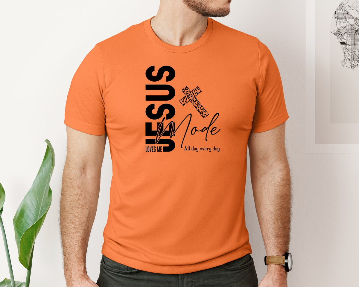 brand:Bella Canvas|color:Burnt Orange|Jesus Loves Me Love Like Jesus Graphic T-Shirt