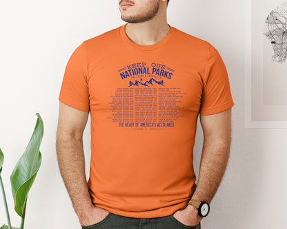 brand:Bella Canvas|color:Burnt Orange|Keep Our National Parks Pristine And Graphic T-Shirt