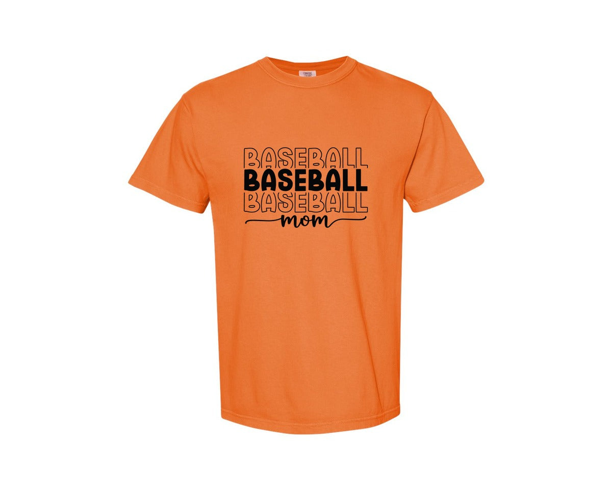 brand:Comfort Colors|color:Burnt Orange|Baseball Mom Baseball Mom 3 Graphic T-Shirt