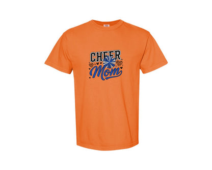 brand:Comfort Colors|color:Burnt Orange|Cheer Mom Blue Pom Design Graphic T-Shirt