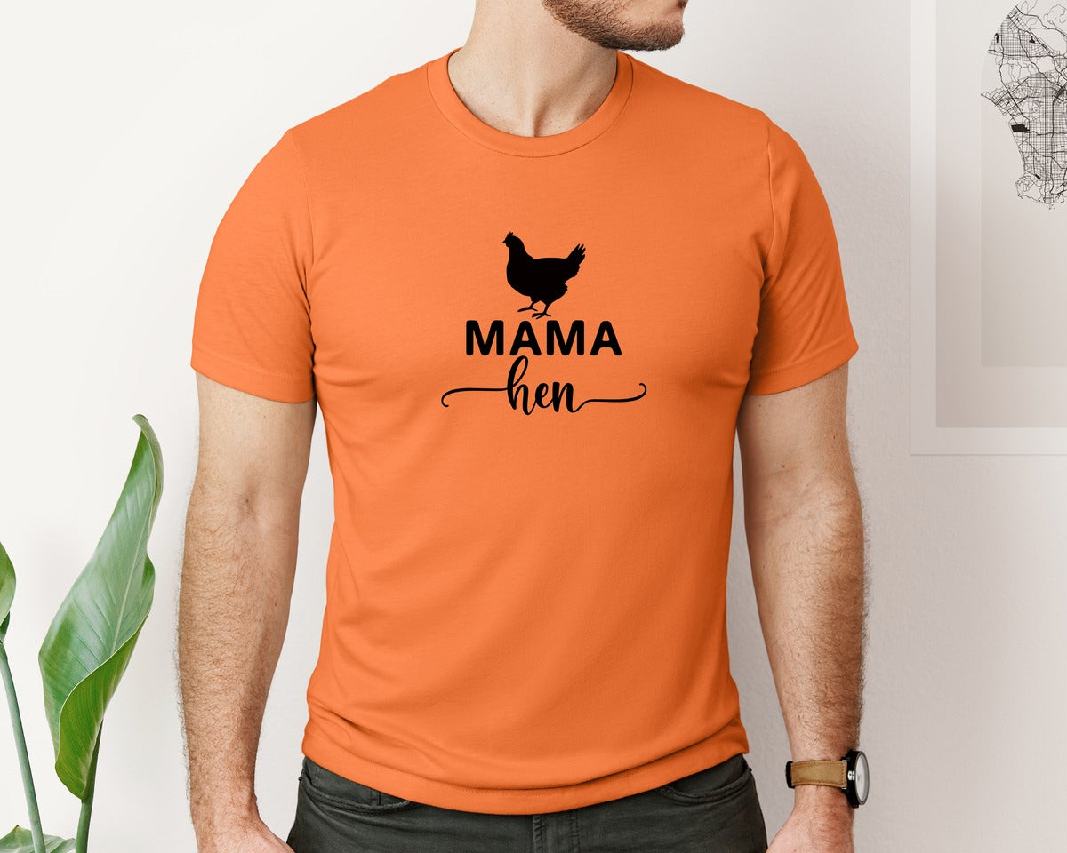 brand:Bella Canvas|color:Burnt Orange|Mama Hen 82 Graphic T-Shirt