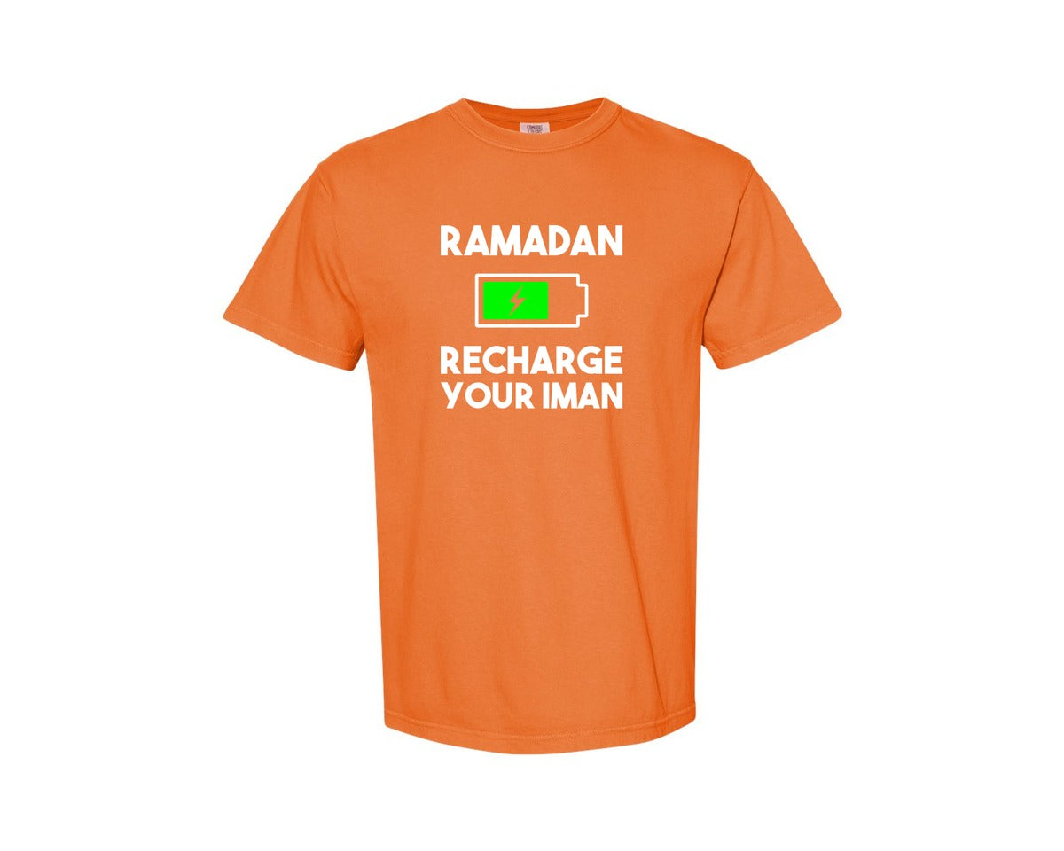 brand:Comfort Colors|color:Burnt Orange|Ramadan Recharge Your Iman Muslim Motiv Graphic T-Shirt