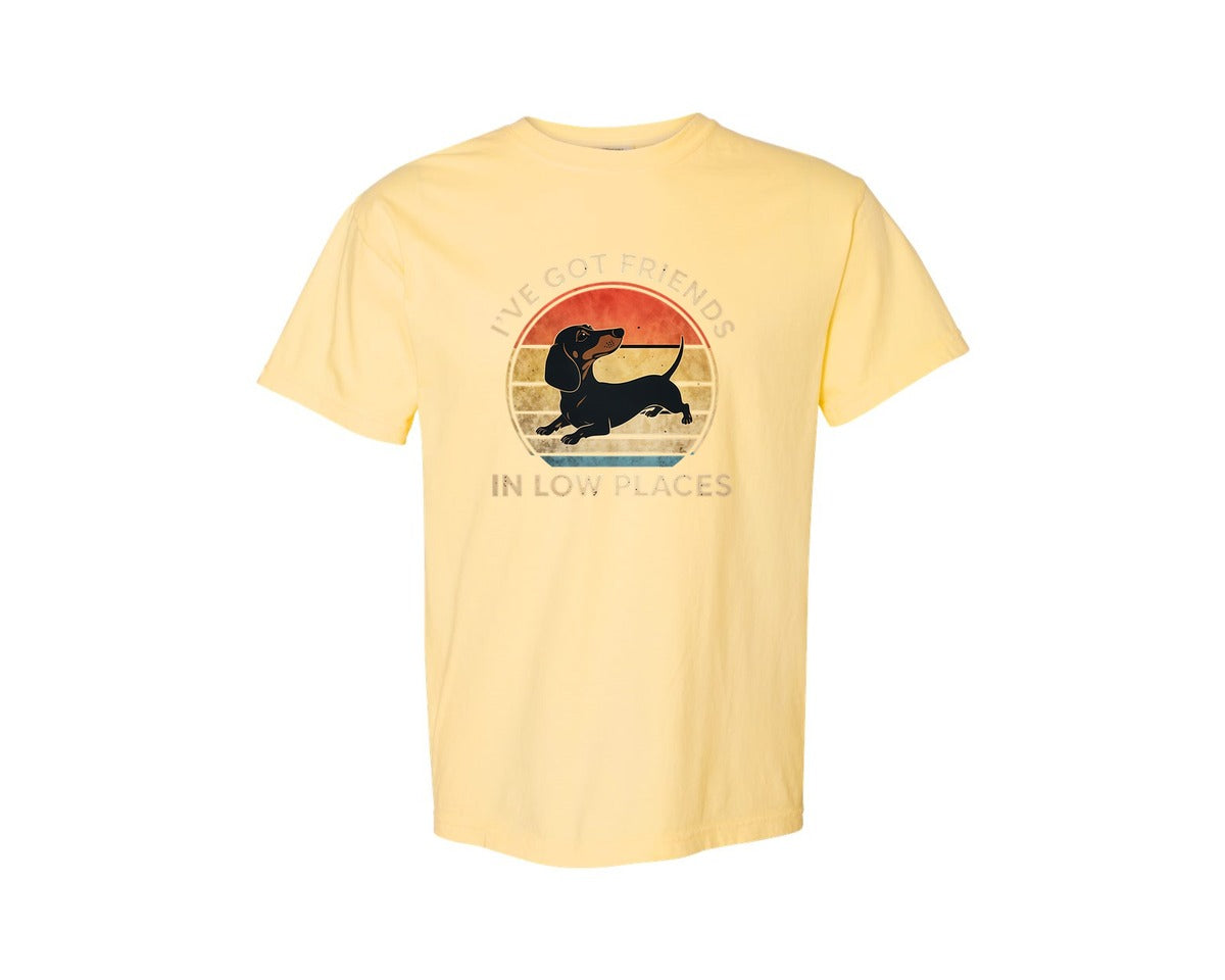 brand:Comfort Colors|color:Butter|Dachshund Ive Got Friends In Low Places 2 Graphic T-Shirt