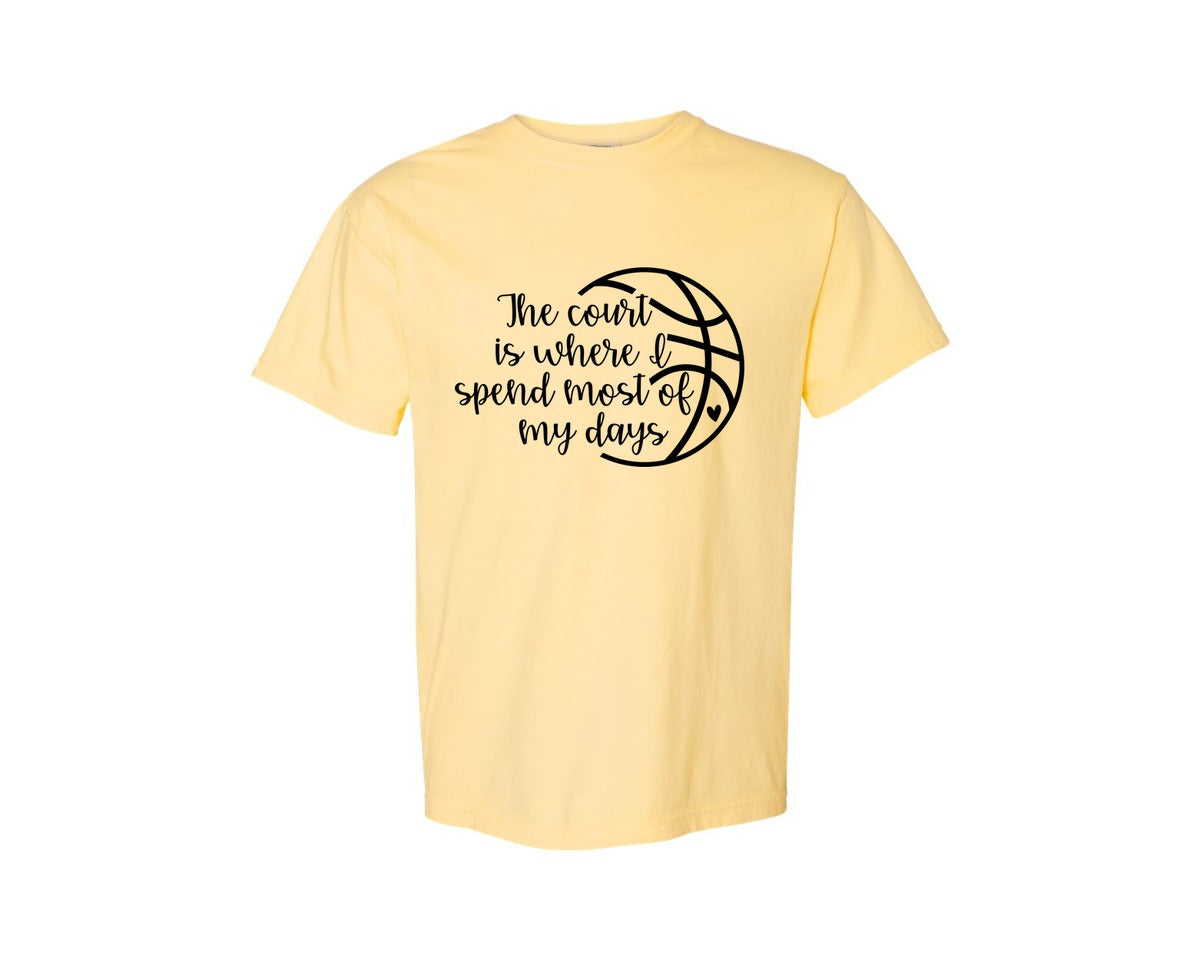 brand:Comfort Colors|color:Butter|Basketball Mom 80 Graphic T-Shirt