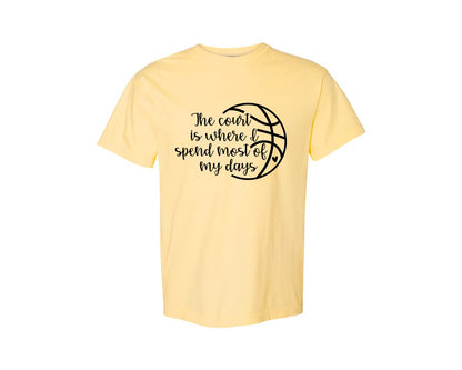 brand:Comfort Colors|color:Butter|Basketball Mom 80 Graphic T-Shirt