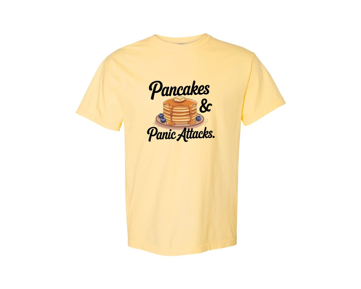 brand:Comfort Colors|color:Butter|Pancakes Panic Attacks Graphic T-Shirt