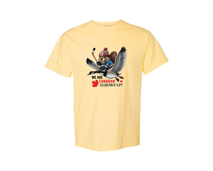 brand:Comfort Colors|color:Butter|We Are Canada Elbows Up 2 Graphic T-Shirt