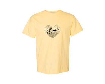 brand:Comfort Colors|color:Butter|Nonna Heart Shape Mothers Day Graphic T-Shirt