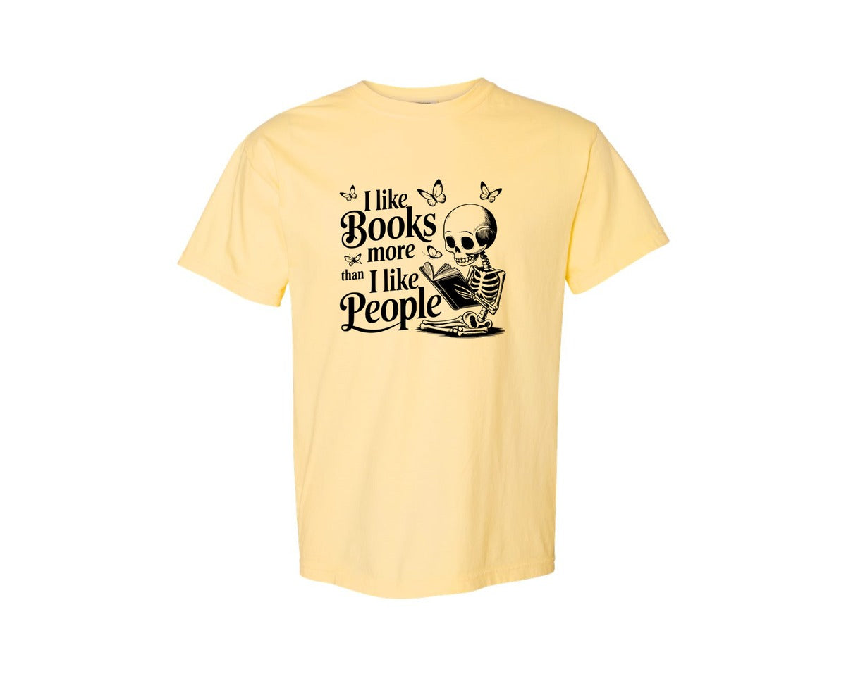 brand:Comfort Colors|color:Butter|I Like Books More Than I Like People 3 Graphic T-Shirt
