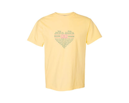 brand:Comfort Colors|color:Butter|Gigi Heart Shape Mothers Day Heart 3 Graphic T-Shirt