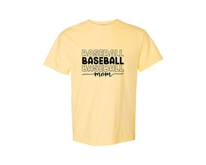 brand:Comfort Colors|color:Butter|Baseball Mom Baseball Mom 3 Graphic T-Shirt