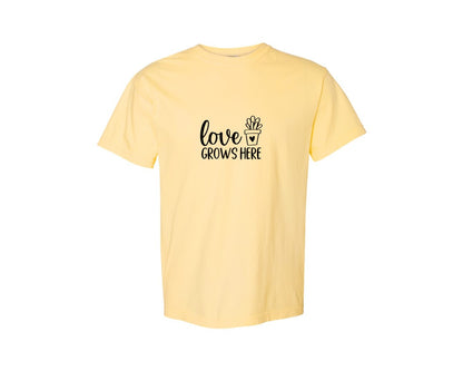 brand:Comfort Colors|color:Butter|Love Grows Here 133 Graphic T-Shirt