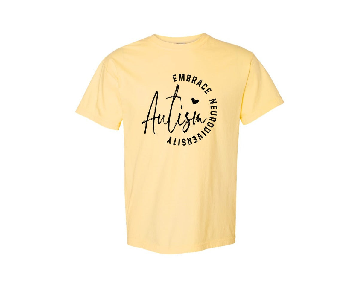 brand:Comfort Colors|color:Butter|Embrace Neurodiversity Autism Graphic T-Shirt