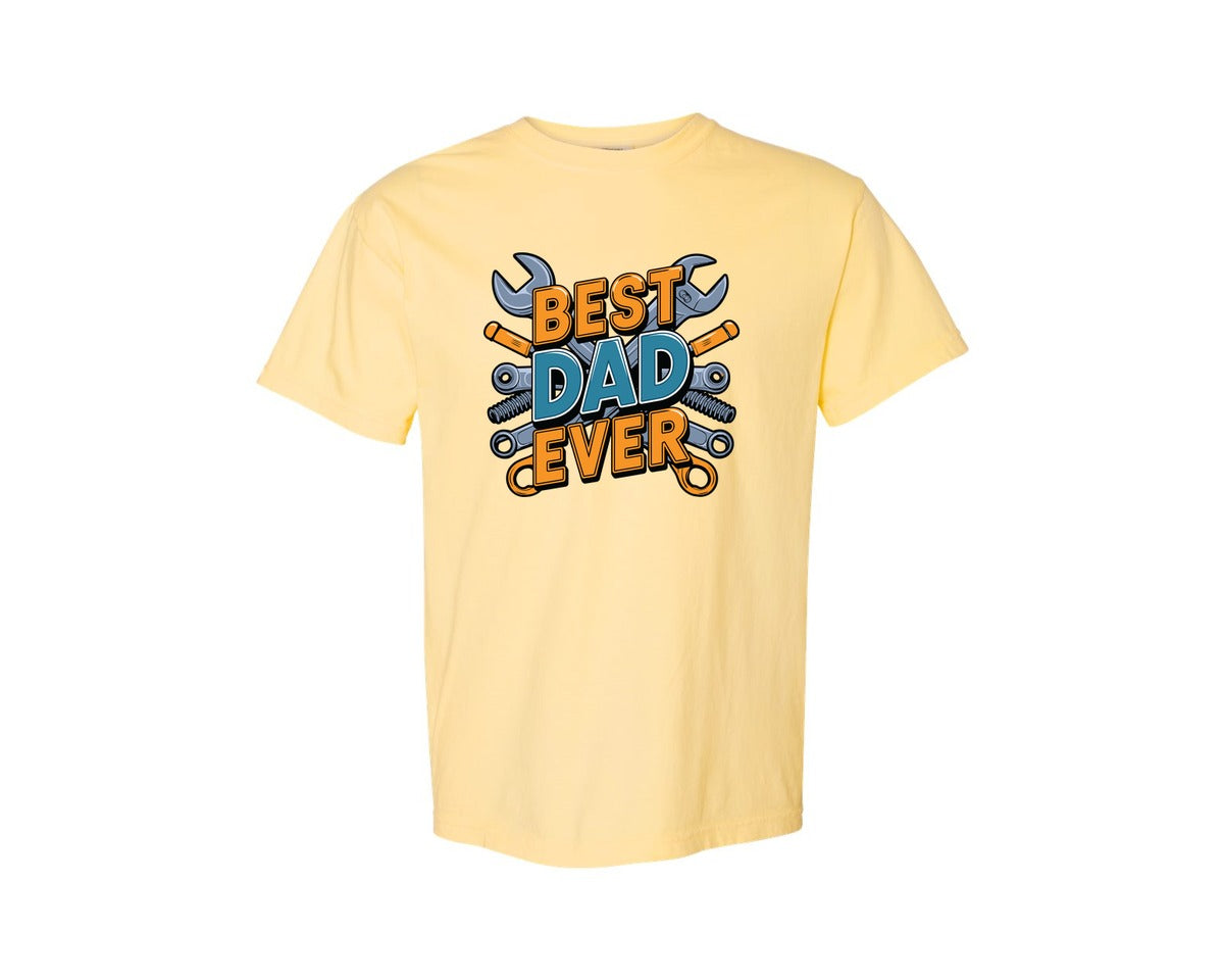 brand:Comfort Colors|color:Butter|Mechanic Dad 3 Graphic T-Shirt