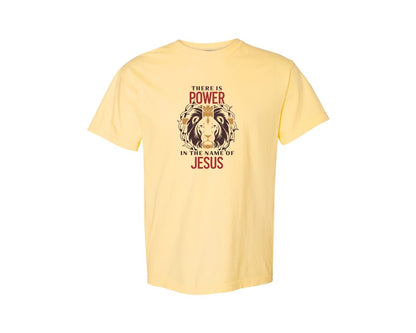 brand:Comfort Colors|color:Butter|There Is Power In The Name Of Jesus 10 Graphic T-Shirt