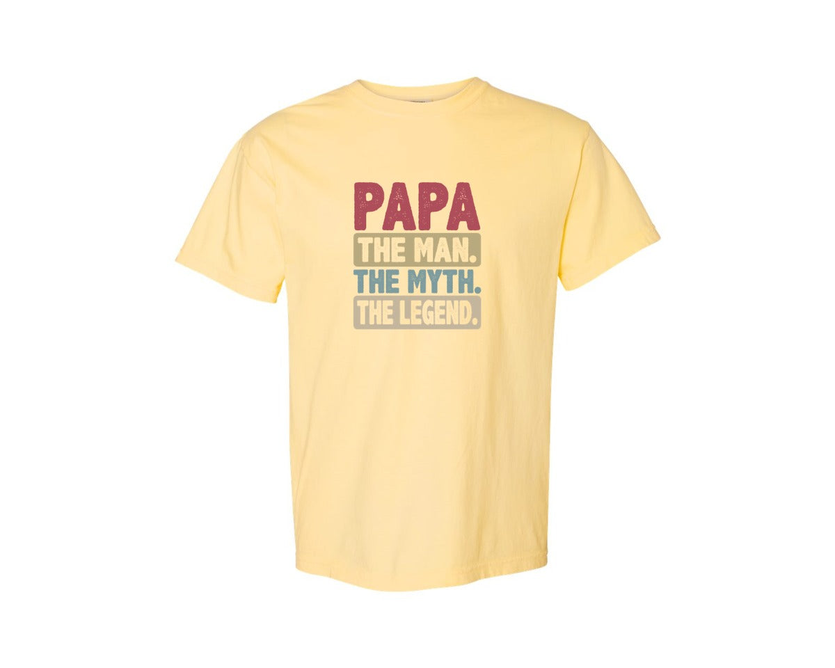 brand:Comfort Colors|color:Butter|Papa Shirt Father Shirt Graphic T-Shirt