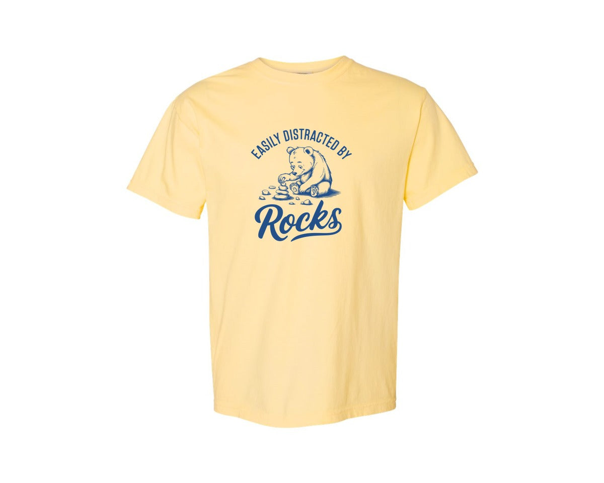 brand:Comfort Colors|color:Butter|Easily Distracted By Rocks Design Graphic T-Shirt