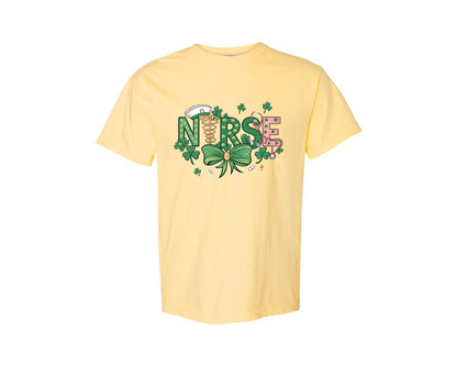brand:Comfort Colors|color:Butter|St Patricks Day Nurse Lucky Nurse 6 Graphic T-Shirt