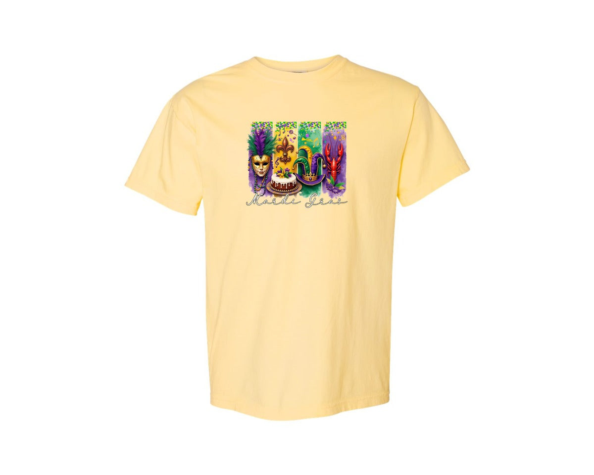 brand:Comfort Colors|color:Butter|Mardi Gras Coquette 2 Graphic T-Shirt