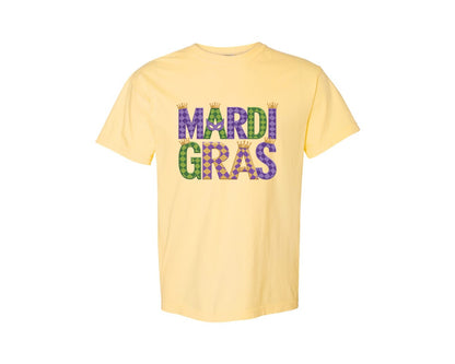 brand:Comfort Colors|color:Butter|Mardi Gras Festive Des Graphic T-Shirt
