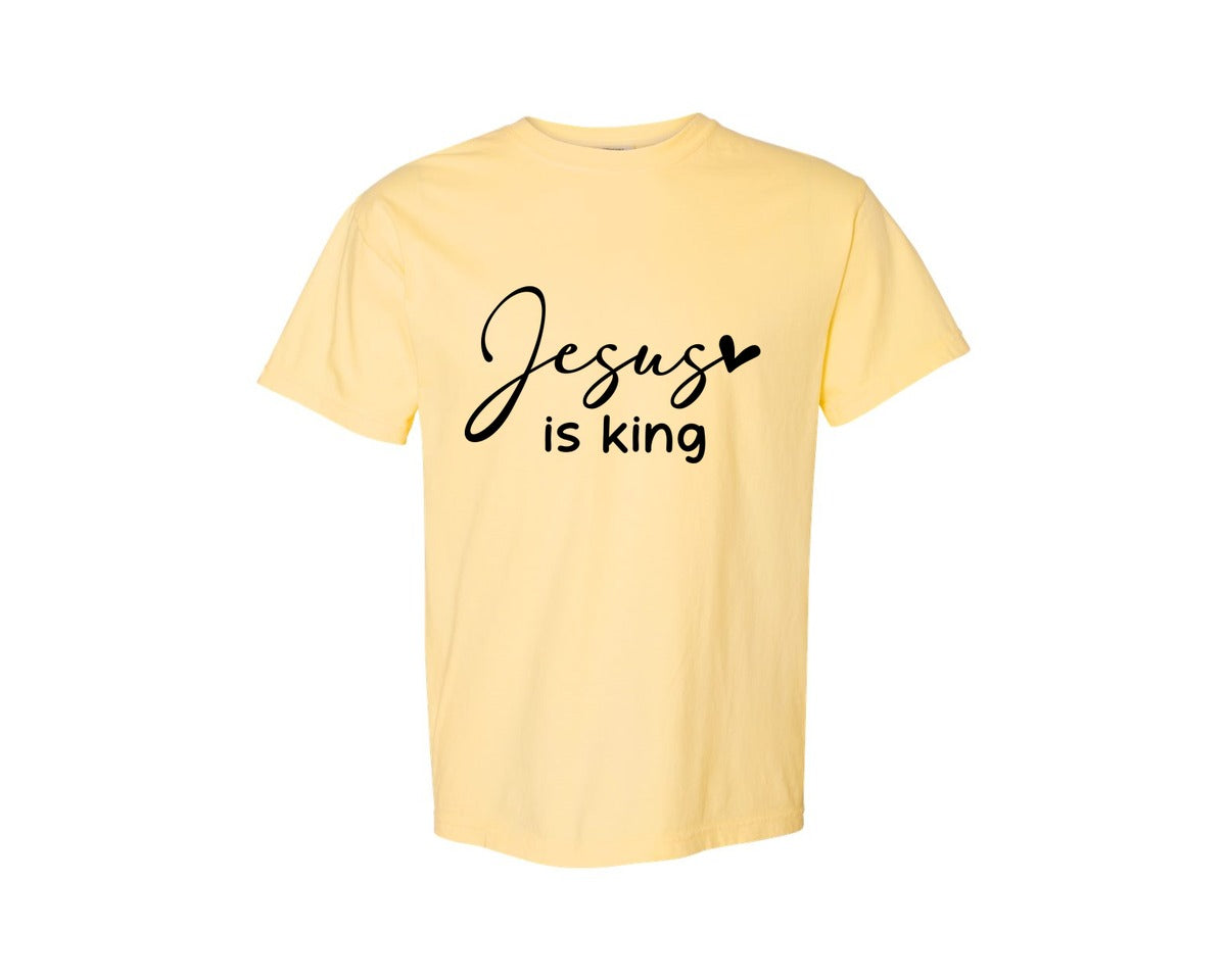 brand:Comfort Colors|color:Butter|Jesus Is King Jesus Christian 3 Graphic T-Shirt