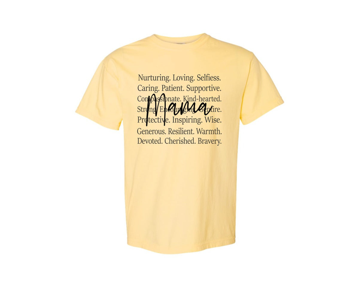 brand:Comfort Colors|color:Butter|Mama Words Mothers Day Graphic T-Shirt