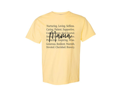 brand:Comfort Colors|color:Butter|Mama Words Mothers Day Graphic T-Shirt