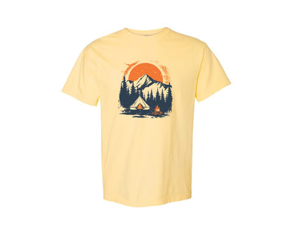 brand:Comfort Colors|color:Butter|Sunset Camping Adventure T Shirt Design 3 Graphic T-Shirt