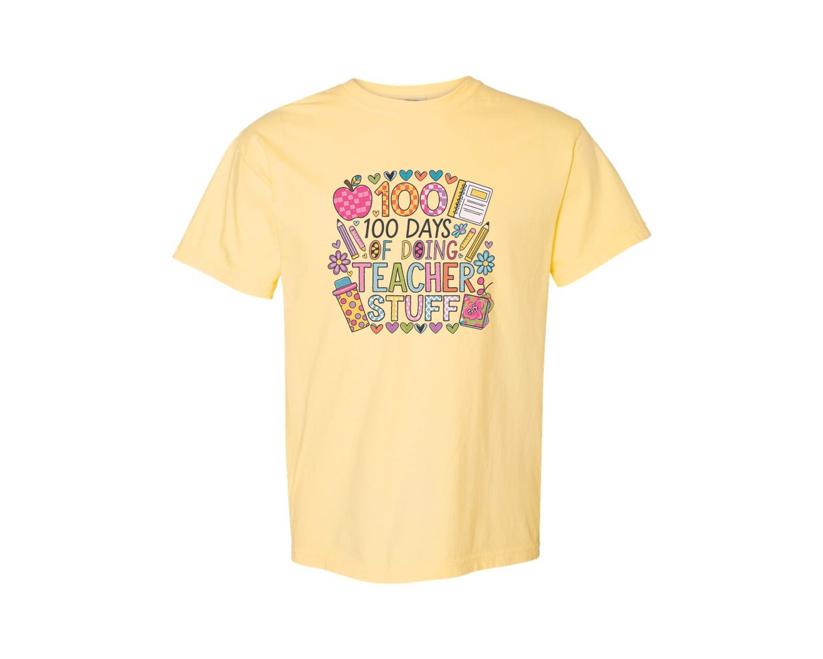 brand:Comfort Colors|color:Butter|100 Days Of School 57 Graphic T-Shirt