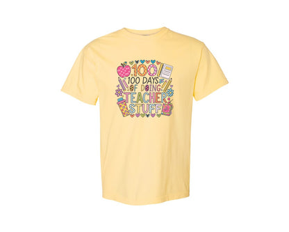 brand:Comfort Colors|color:Butter|100 Days Of School 57 Graphic T-Shirt
