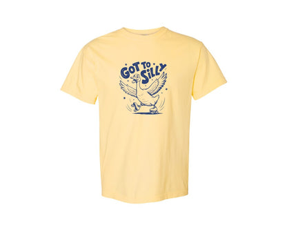 brand:Comfort Colors|color:Butter|Funny Goose Got Too Silly Design Graphic T-Shirt