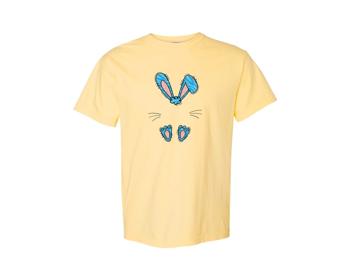 brand:Comfort Colors|color:Butter|Boys Easter Monogram Bunny Graphic T-Shirt