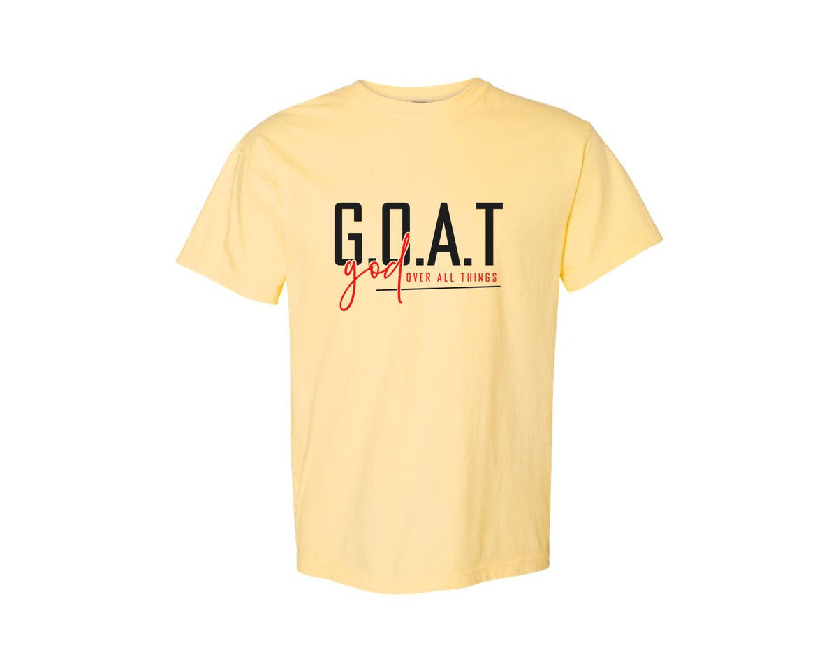 brand:Comfort Colors|color:Butter|God Over All Things Shirt Design Graphic T-Shirt