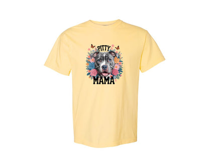 brand:Comfort Colors|color:Butter|Pitty Mama Cute Pitbull Dog Graphic T-Shirt