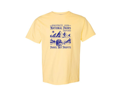brand:Comfort Colors|color:Butter|Protect Our National Parks Defund Doge Graphic T-Shirt