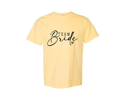 brand:Comfort Colors|color:Butter|Team Bride Bridal Party Graphic T-Shirt
