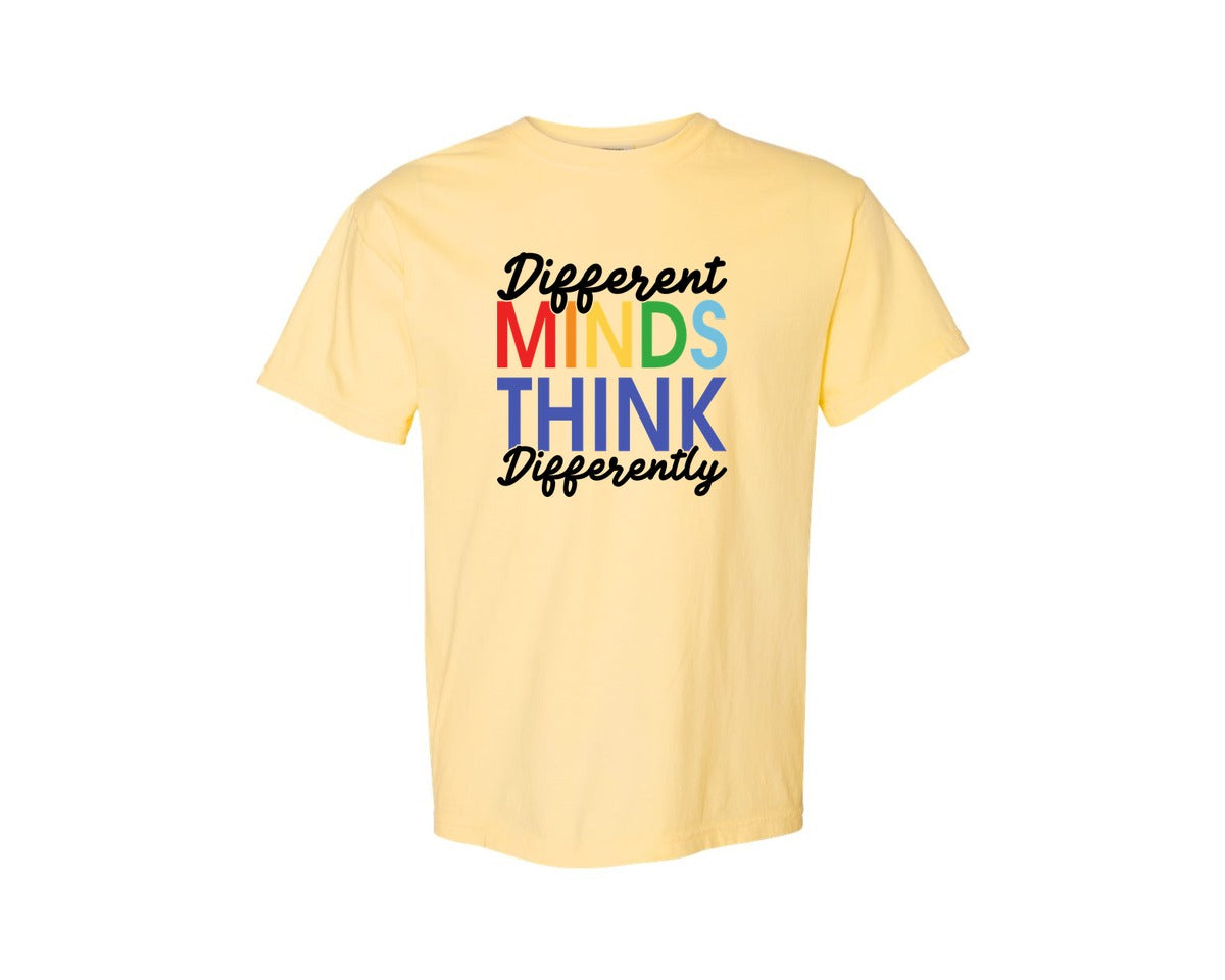 brand:Comfort Colors|color:Butter|Different Minds Autism T Shirt Graphic T-Shirt