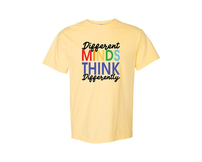 brand:Comfort Colors|color:Butter|Different Minds Autism T Shirt Graphic T-Shirt