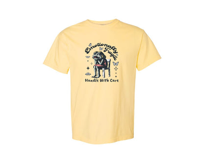 brand:Comfort Colors|color:Butter|Frog Woman With Tears Emotionally Shirt Graphic T-Shirt
