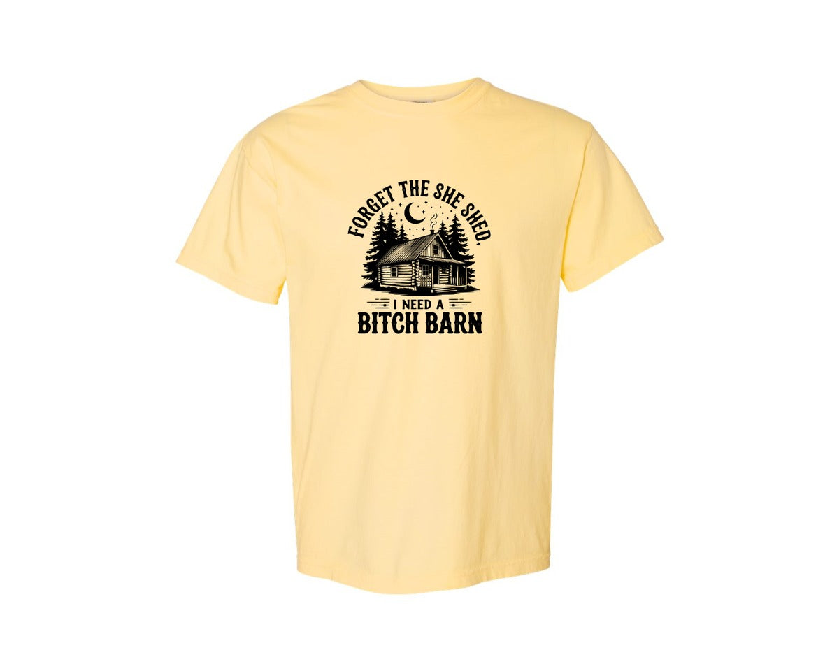 brand:Comfort Colors|color:Butter|Farm Home Svgforget The She Shed Tshirt Graphic T-Shirt