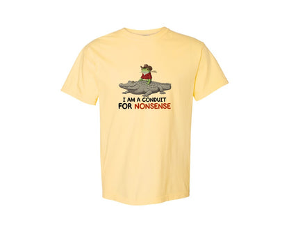 brand:Comfort Colors|color:Butter|I Am A Conduit For Nonsense Frog And All Graphic T-Shirt