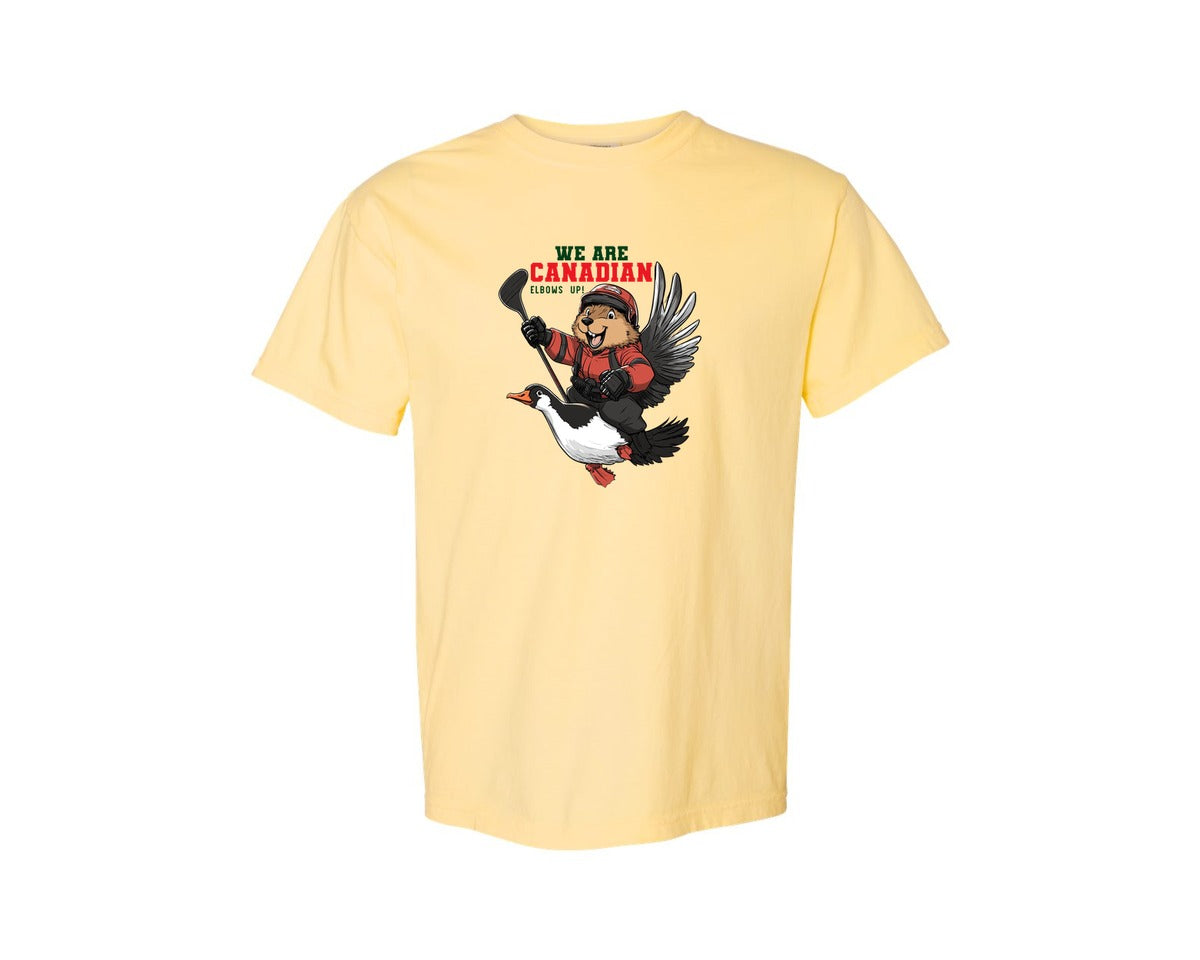 brand:Comfort Colors|color:Butter|We Are Canada Elbows Up Graphic T-Shirt