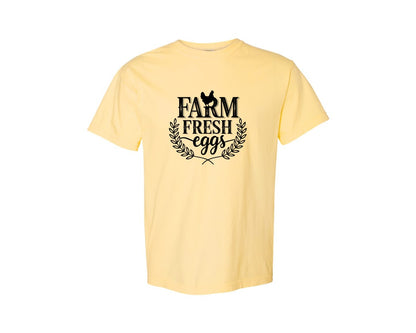 brand:Comfort Colors|color:Butter|Farm Fresh Eggs T Shirt Design Silhouet Graphic T-Shirt