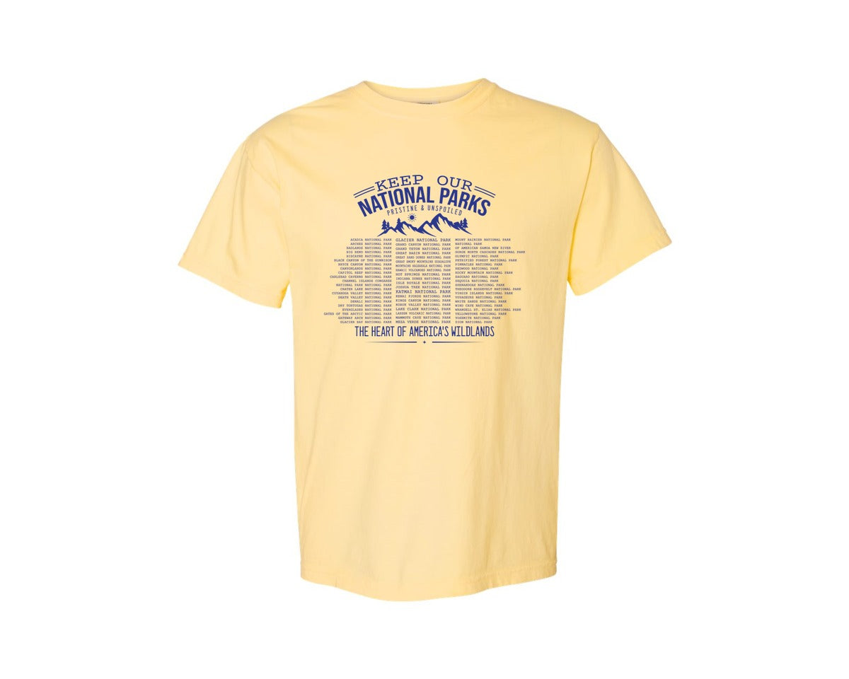 brand:Comfort Colors|color:Butter|Keep Our National Parks Pristine And Graphic T-Shirt