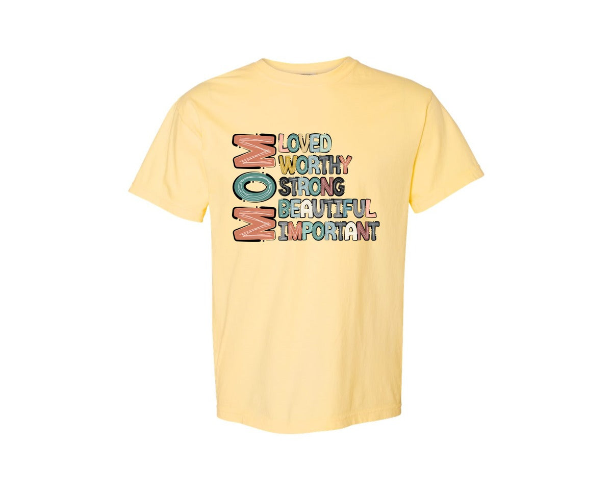 brand:Comfort Colors|color:Butter|Mom Mothers Day Design Graphic T-Shirt