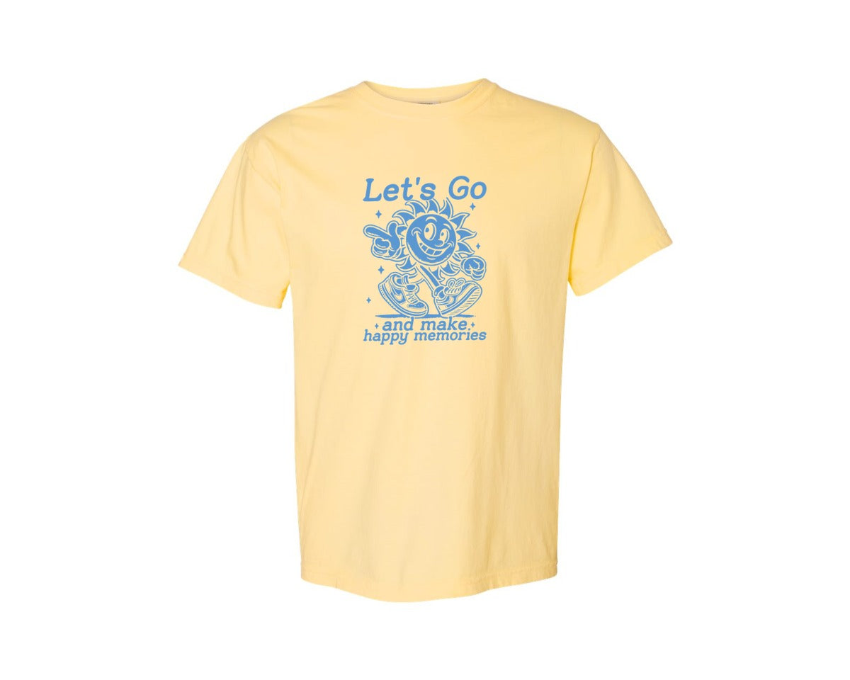 brand:Comfort Colors|color:Butter|Lets Go And Make Happy Memories Graphic T-Shirt