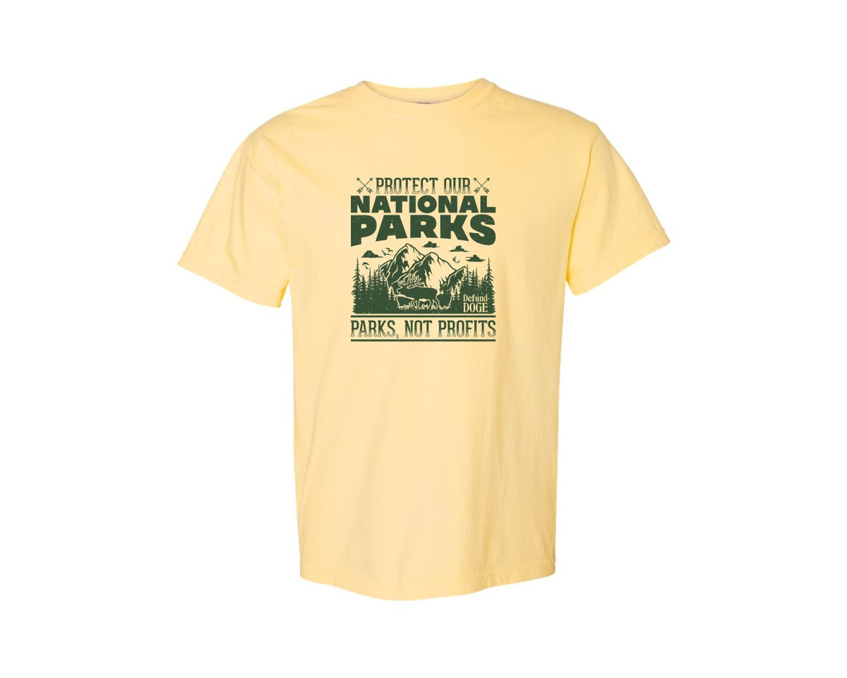 brand:Comfort Colors|color:Butter|Protect Our National Parks Defund Doge 2 Graphic T-Shirt