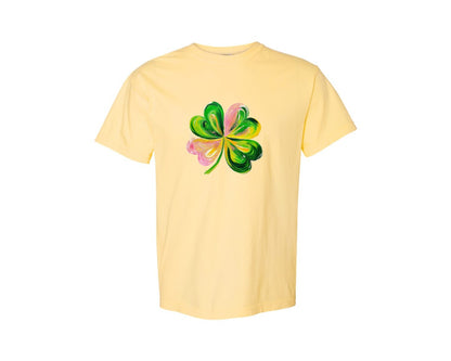 brand:Comfort Colors|color:Butter|Brushstroke Shamrock Graphic T-Shirt