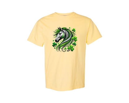 brand:Comfort Colors|color:Butter|St Patricks Day Horse Lucky Graphic T-Shirt