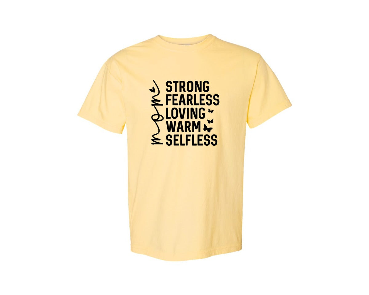 brand:Comfort Colors|color:Butter|Strong Fearless Loving Warm Selfless Graphic T-Shirt